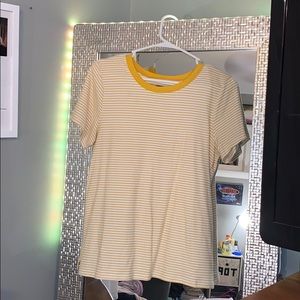 yellow and white striped t-shirt